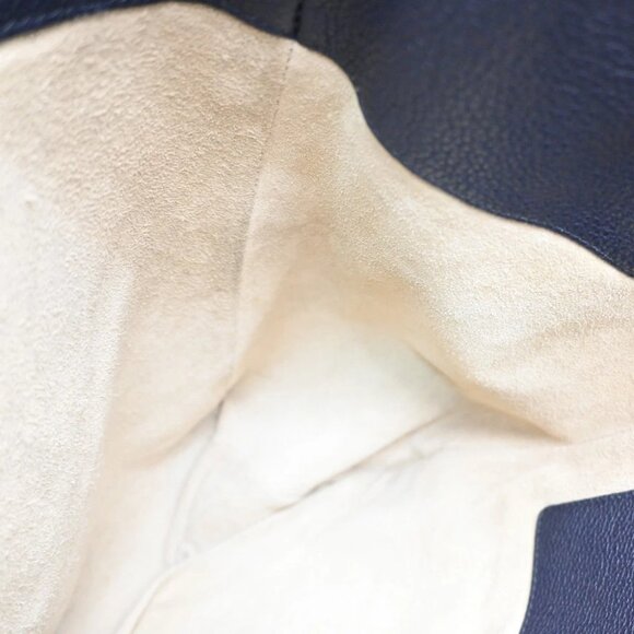 PRADA Logo Backpack Bag Vitello Daino Leather Navy Blue Silver Italy 667RF606 - Picture 9 of 15